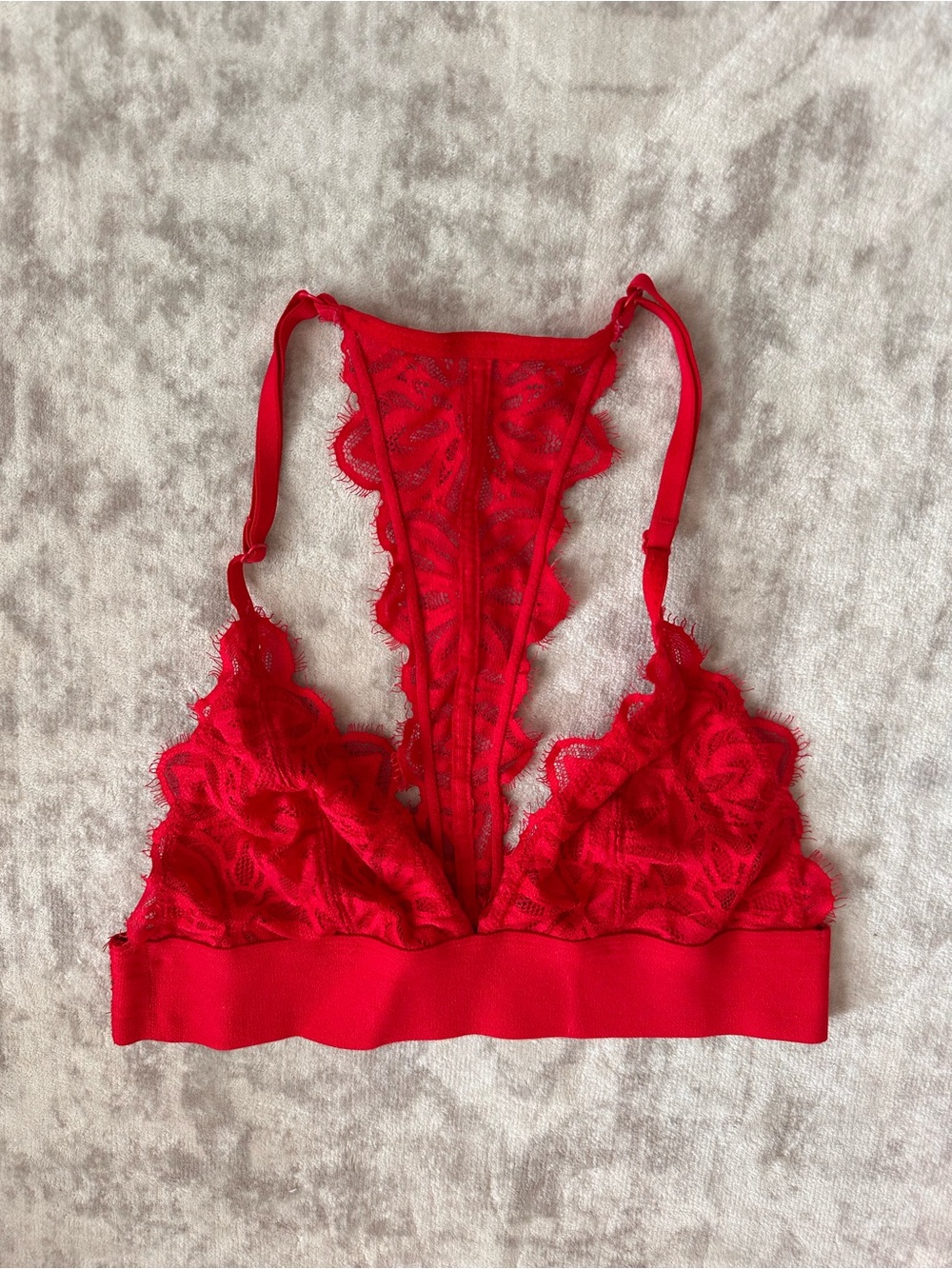 Victoria’s Secret Red Lace Bralette with Racerback Detail